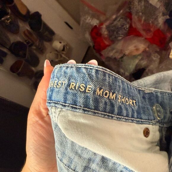 American Eagle Women’s 0 Plaid Patterned High Rise Mom Shorts - Picture 5 of 6